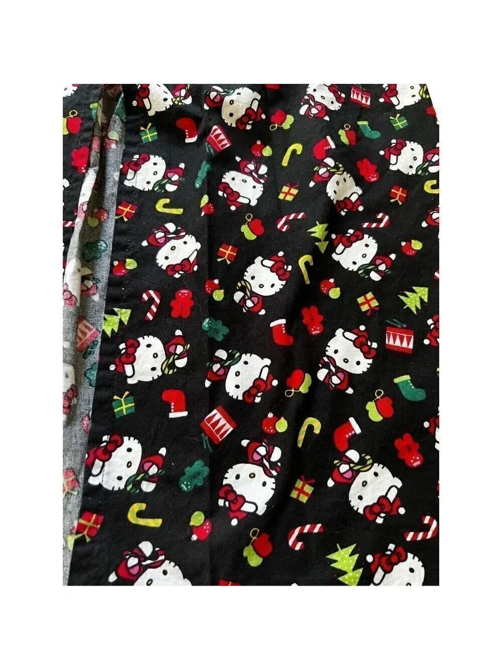 HELLO KITTY Christmas Kids fabric Open Robe Pajama size 7-8
